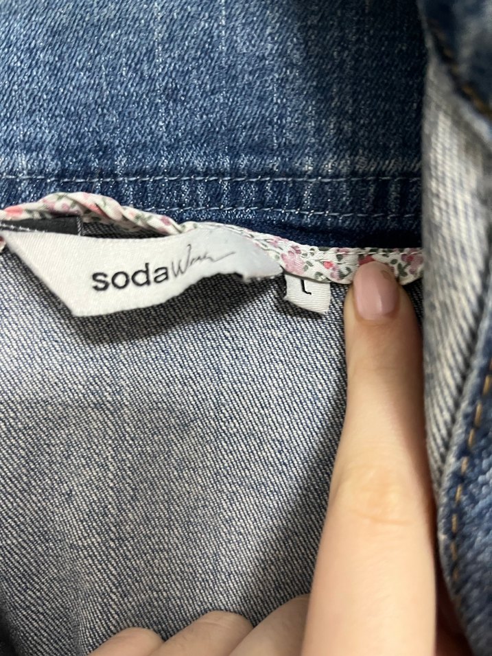 Vintage Kadın Mavi Denim Kolsuz Ceket - Görsel 3