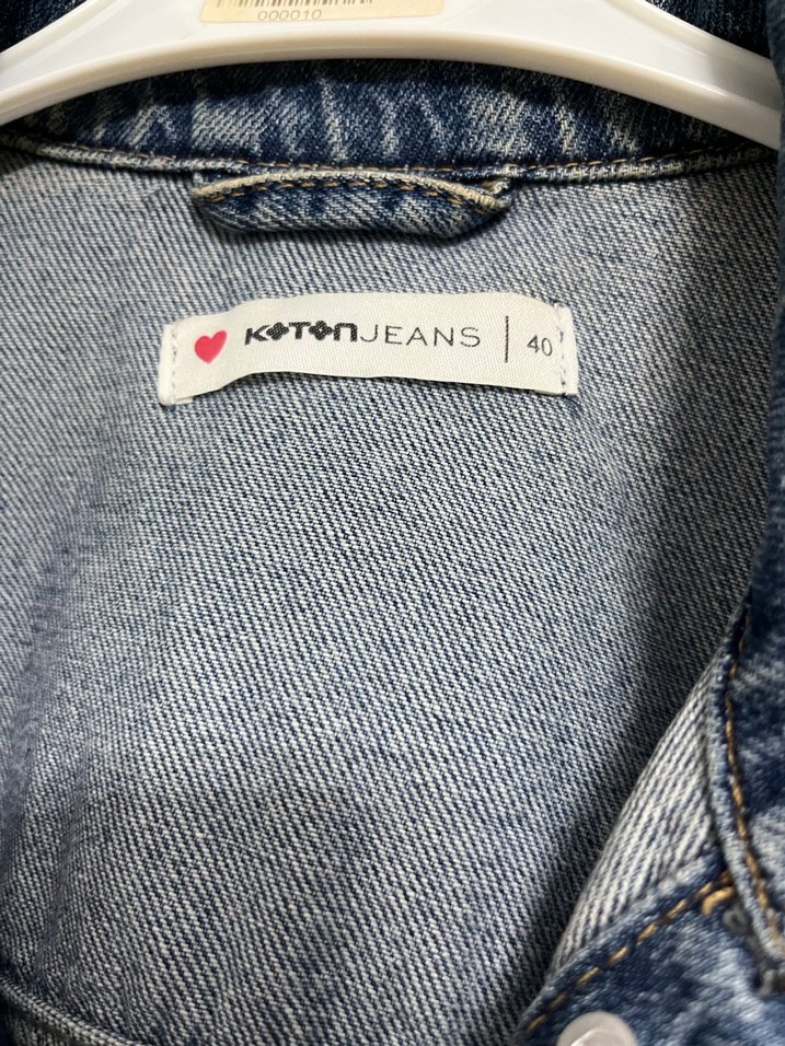 Kadın Mavi Düğmeli Kot Yelek - Görsel 3