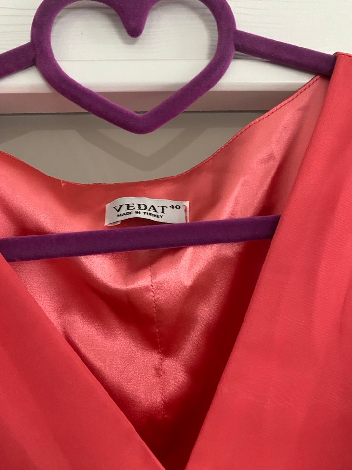 Pembe Drapeli Uzun Abiye Elbise - Görsel 3