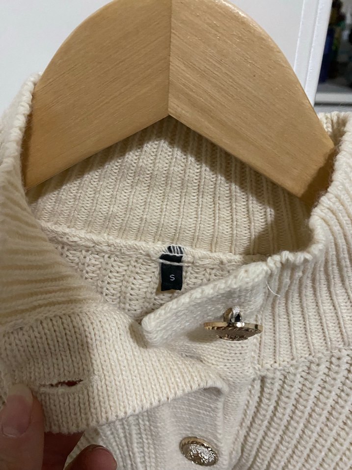 Milla Düğmeli Yaka Çizgili Kadın Triko Kazak - Görsel 2