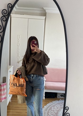 Gri Kadın Örgü Yün Kazak - Görsel 4