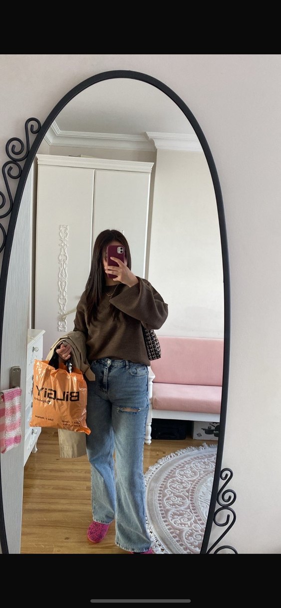 Gri Kadın Örgü Yün Kazak - Görsel 4