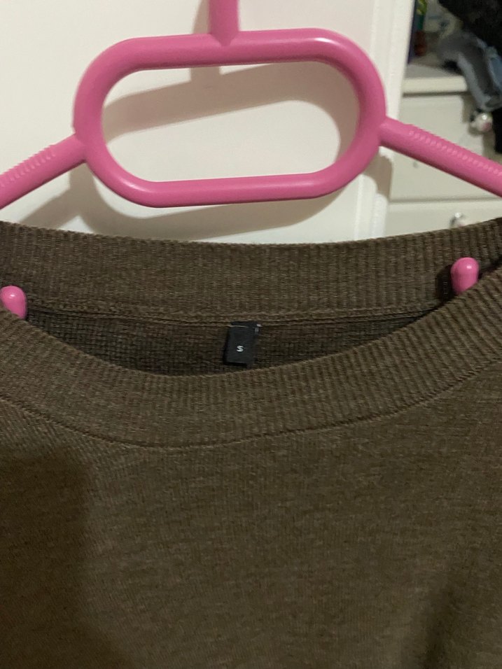 Gri Kadın Örgü Yün Kazak - Görsel 2