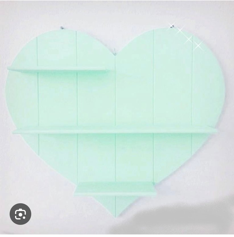 Turkuaz Pastel Kalp Şekilli Çocuk Rafı - Görsel 3