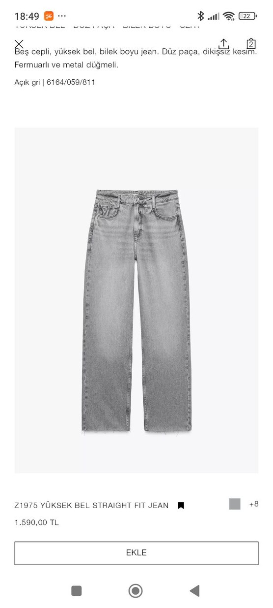ZARA ORİJİNAL ETİKETLİ JEAN - Görsel 2