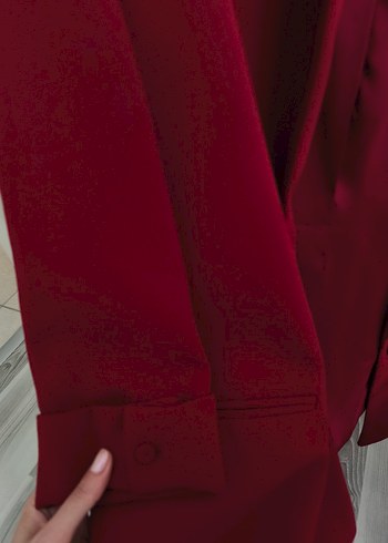 Orijinal Mango Bordo  Kadın Blazer Ceket - Görsel 3