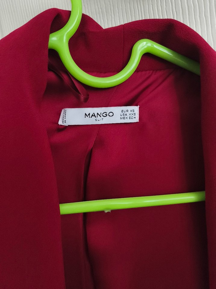Orijinal Mango Bordo  Kadın Blazer Ceket - Görsel 2
