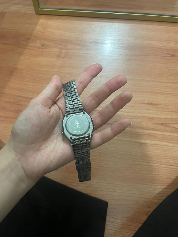 Siyah Gri Vintage Dijital Kadın Saati - Görsel 2