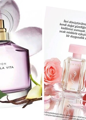 Avon la Vita parfüm 50ml+imarı natural parfüm 50ml orjinal jelat