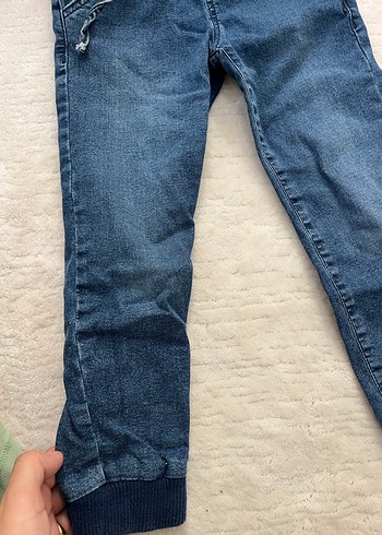 4 Yaş Beden Erkek Çocuk Gri Mavi Bol Kesim Denim Pantolon