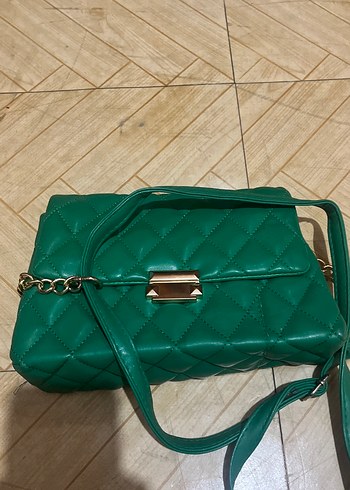 Yeşil Deri Kadın Çanta - Görsel 2