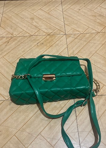 Yeşil Deri Kadın Çanta - Görsel 3