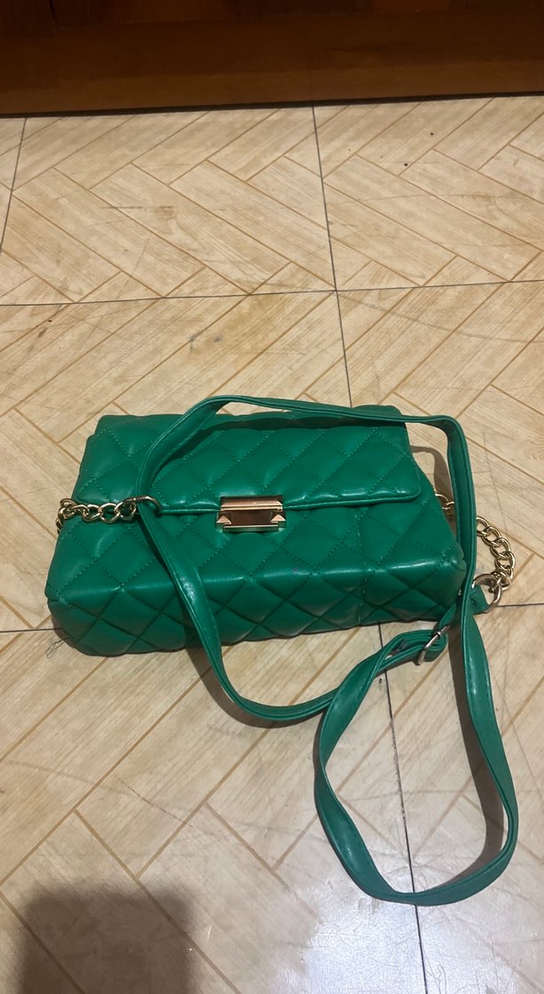 Yeşil Deri Kadın Çanta - Görsel 3