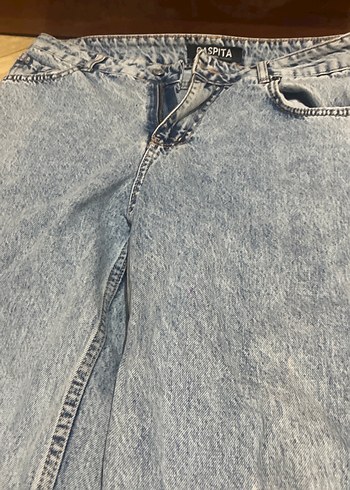 Gri Yıkamalı Bol Kesim Kadın Midi Kot Pantolon - Görsel 4