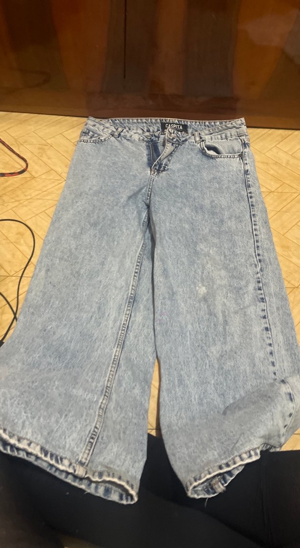 Gri Yıkamalı Bol Kesim Kadın Midi Kot Pantolon - Görsel 2