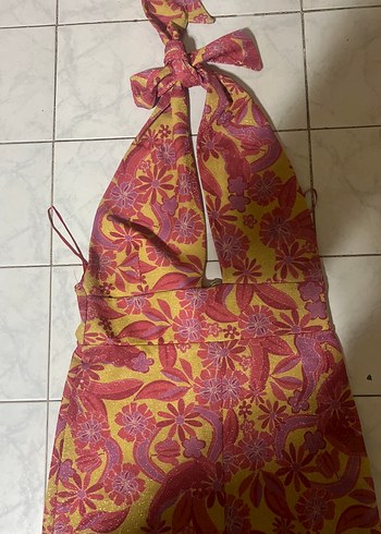 Bohem Çok Renkli Uzun Tulum sirti acik - Görsel 2