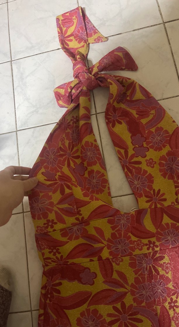 Bohem Çok Renkli Uzun Tulum sirti acik - Görsel 3