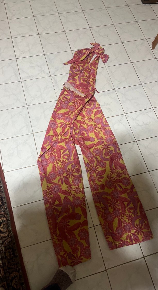 Bohem Çok Renkli Uzun Tulum sirti acik - Görsel 5