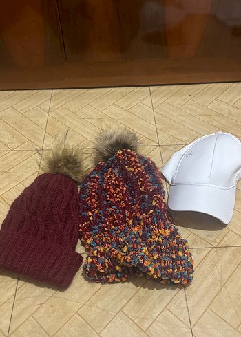 Renkli ve Bordo Örgü Kadın Bere - Görsel 3