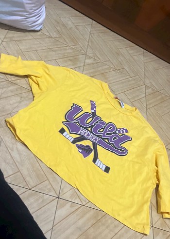 Sarı Baskılı Uzun Kollu Salaş Tişört - Görsel 2