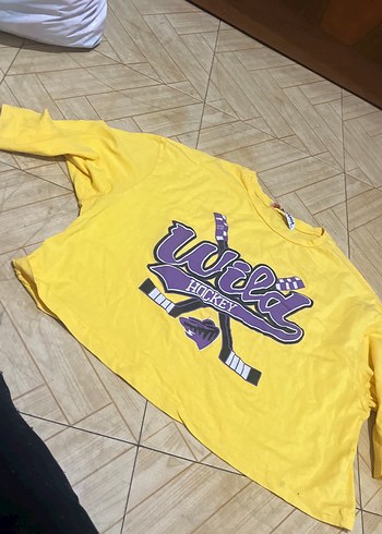 Sarı Baskılı Uzun Kollu Salaş Tişört - Görsel 3