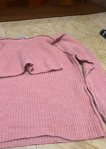 Pembe Triko Kadın Sweatshirt - Görsel 3