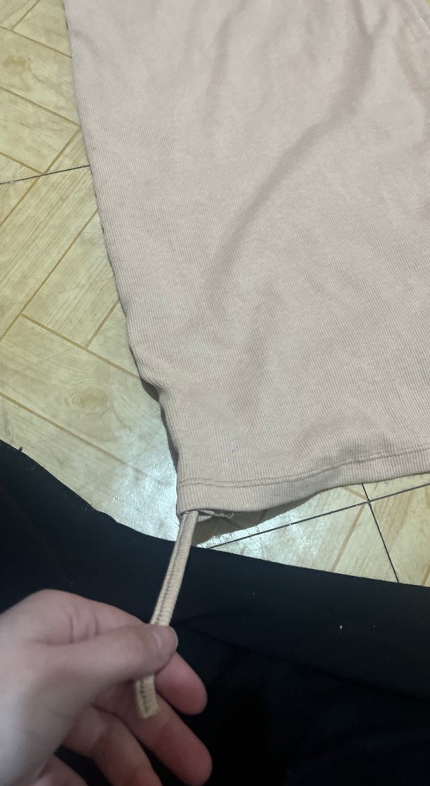 Bej V Yaka Uzun Triko Kadın Elbise - Görsel 5