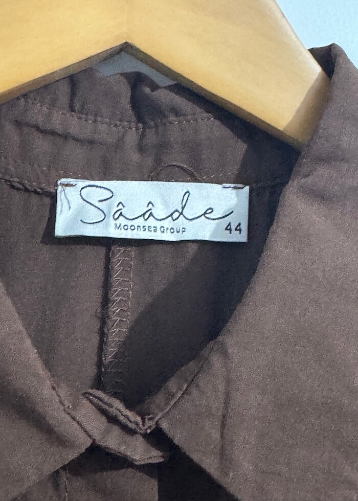 Kahverengi Viskon Elbise - Görsel 3