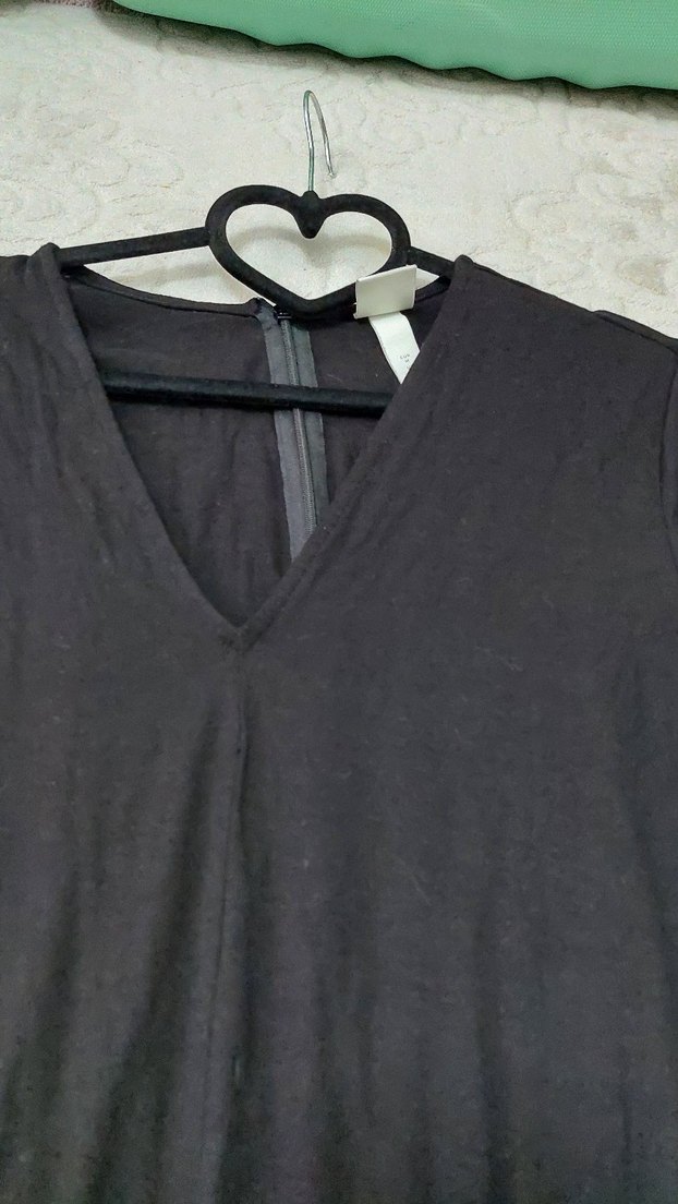 H&M marka V yaka siyah tulum - Görsel 5