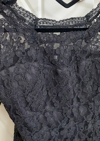 Dantelli Siyah abiye elbise - Görsel 3