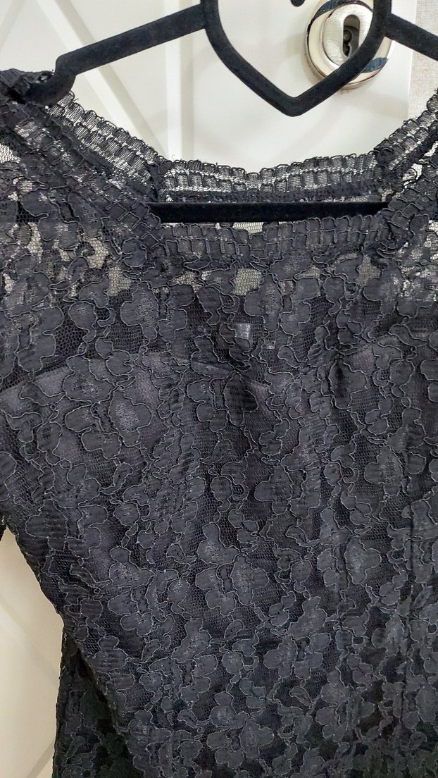 Dantelli Siyah abiye elbise - Görsel 3