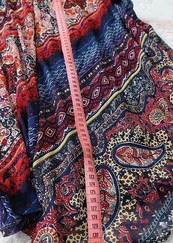 Bohem Desenli Uzun Kollu Kadın Elbise - Görsel 5