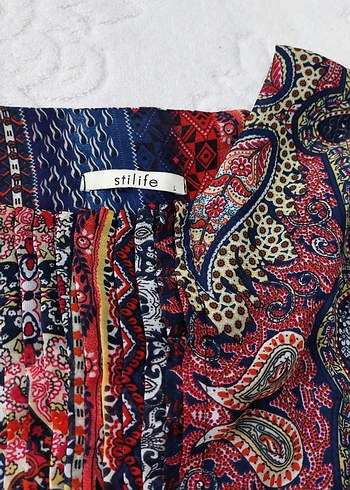 Bohem Desenli Uzun Kollu Kadın Elbise - Görsel 3