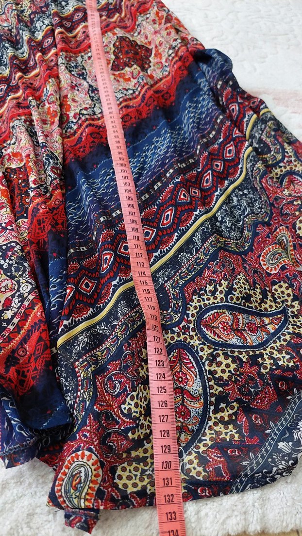 Bohem Desenli Uzun Kollu Kadın Elbise - Görsel 5