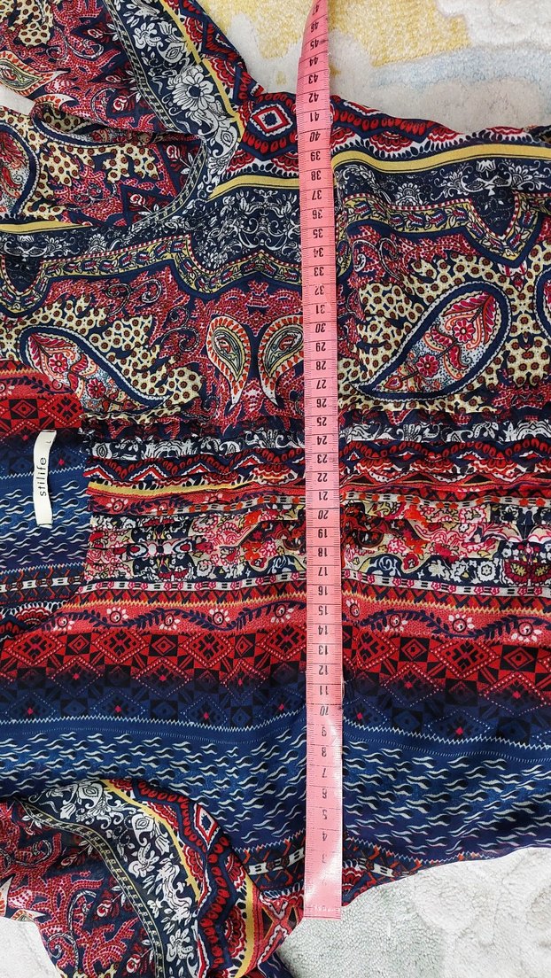 Bohem Desenli Uzun Kollu Kadın Elbise - Görsel 4