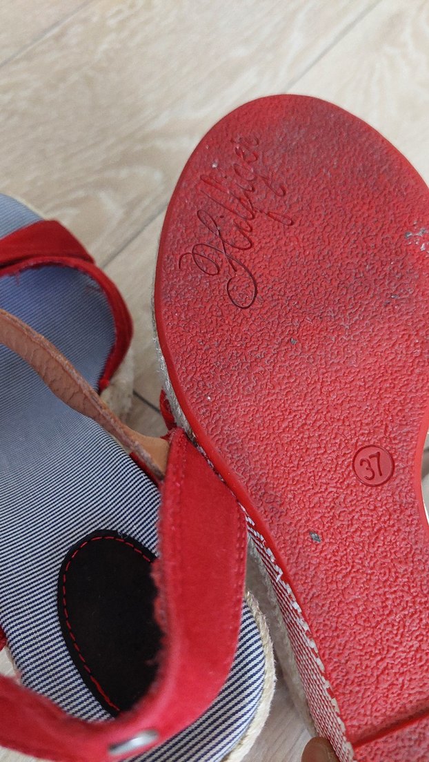 TOMMY HİLFİGER Kırmızı Dolgu Topuklu Kadın Sandalet - Görsel 4