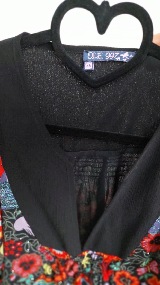 Desenli Bohem V Yaka şifon Elbise - Görsel 4