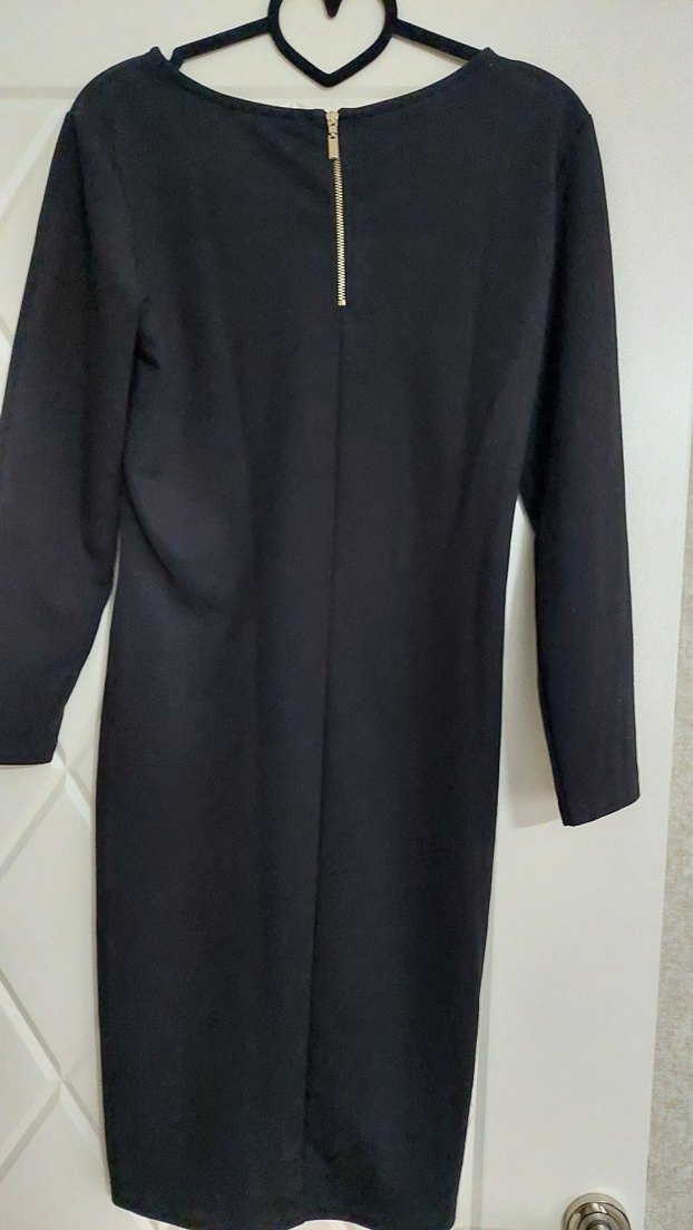 Siyah Uzun Kollu Kadın Triko Elbise - Görsel 2