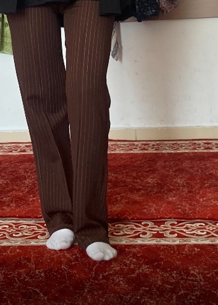 Kahve çizgili pantolon - Görsel 3