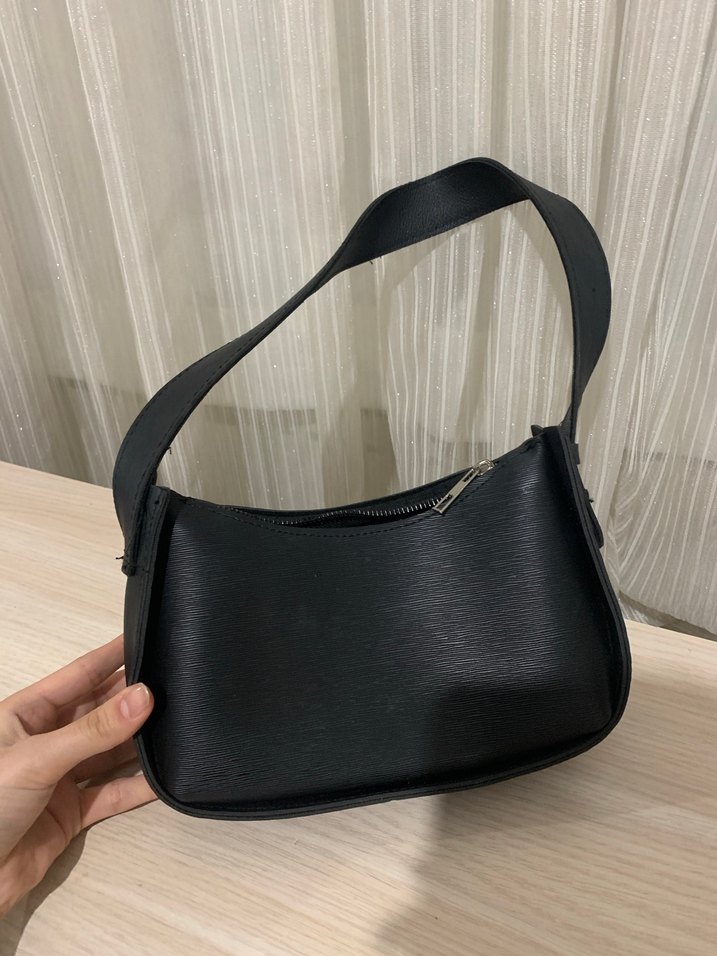 Siyah suni deri omuz cantasi - Görsel 3