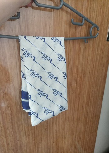 Vakko Marka Baskılı Mavi Gri Eşarp