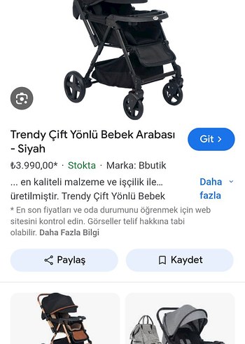 Trendy Çift Yönlü Siyah Bebek Arabası
