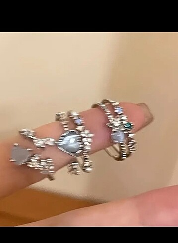 Sheinside sheinside MAVİ RENKLİ TAŞLI YÜZÜK