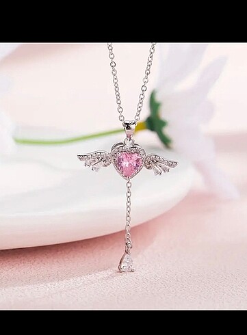 sheinside PEMBE KALPLİ TAŞLI KOLYE