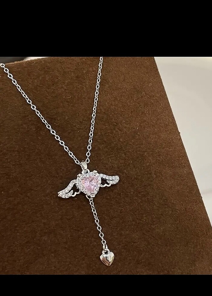 sheinside PEMBE KALPLİ TAŞLI KOLYE - Görsel 5