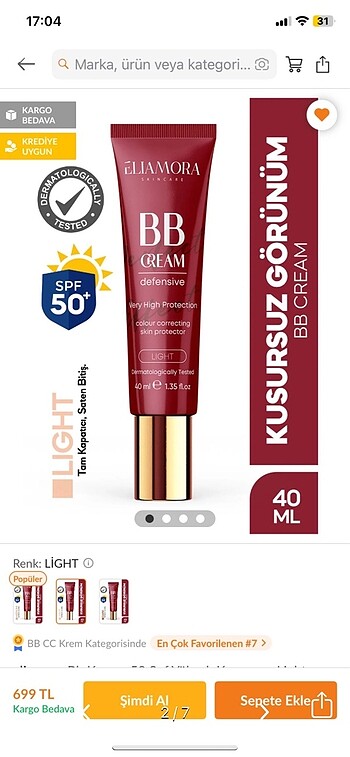 Diğer Eliamora bb krem light