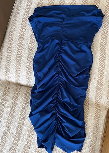 Lacivert Straplez Abiye Elbise - Görsel 2