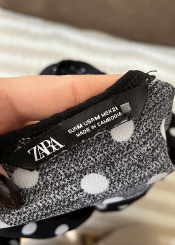 Puantiye Desenli Siyah Midi Mini Elbise - Görsel 2