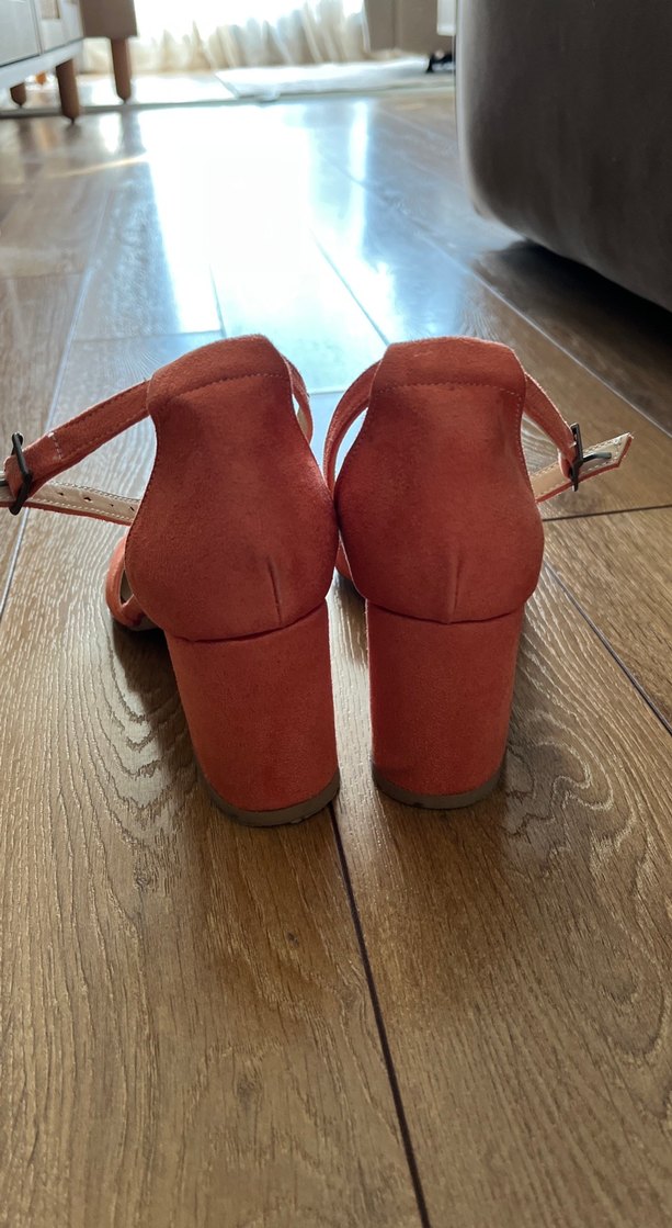 Turuncu Süet  Topuklu Kadın Ayakkabı - Görsel 3