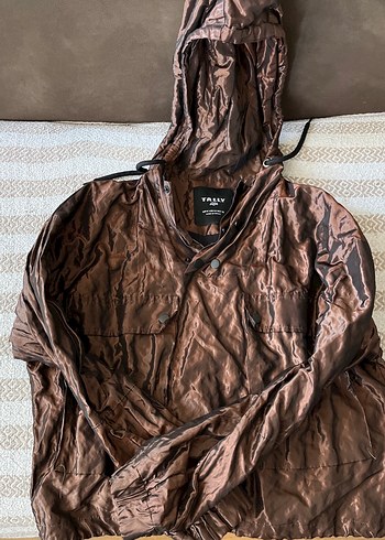 Parlak Kahverengi Kadın Yağmurluk - Görsel 2